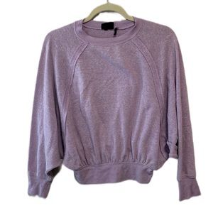 Out From Under Urban Outfitters Light Purple Cropped Dolman Sleeve Top